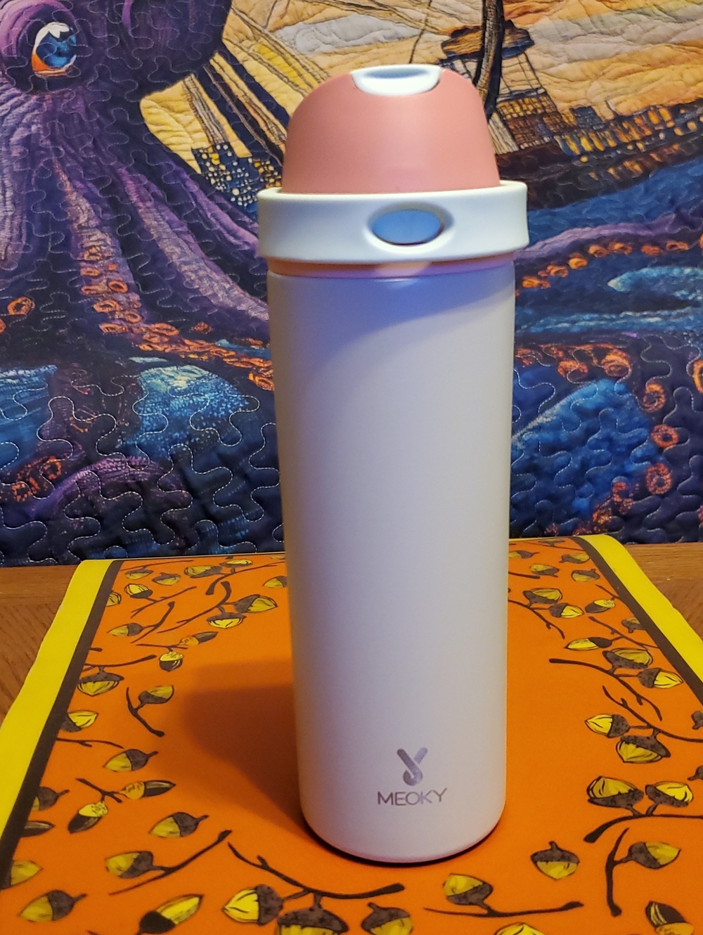 Pink & Soft-fern Green 24 Oz Insulated Travel Bottle